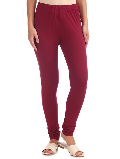 red cotton churidar churidars & leggings - 17584815 - Very Small Image - 1