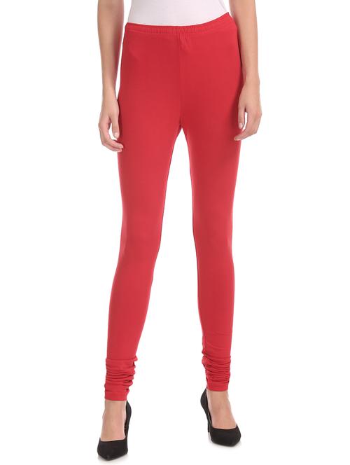 red cotton churidar churidars & leggings - 17584816 - Very Small Image - 1
