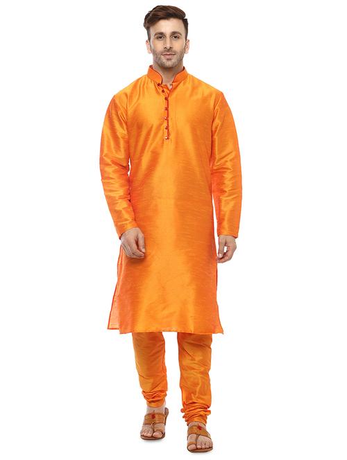 men solid kurta churidar ethnic wear set - 17585746 - Very Small Image - 1