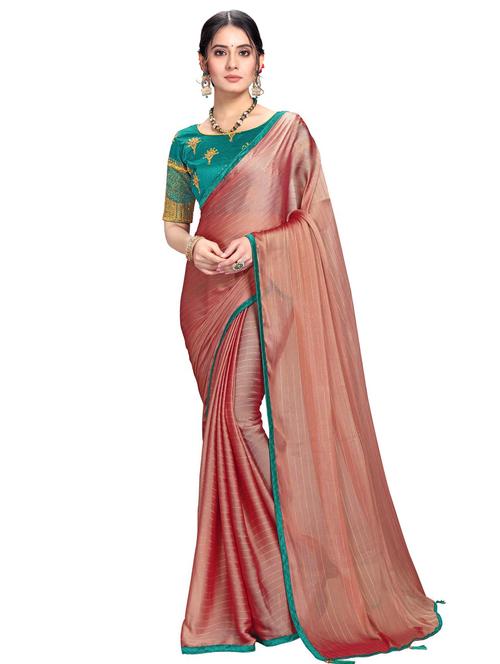 lace bordered woven saree with blouse - 17586064 - Very Small Image - 1