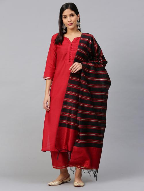 black art silk dupatta - 17586158 - Very Small Image - 1