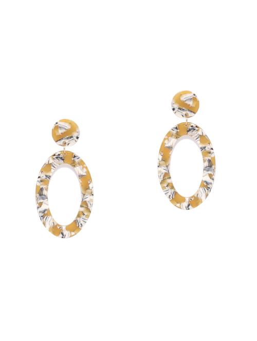 yellow metal drop earring - 17587043 - Very Small Image - 1