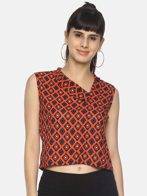 red printed crop top - 17587204 - Very Small Image - 1