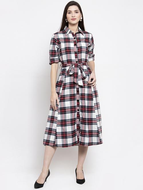 white checkered a-line dress - 17588208 - Very Small Image - 1