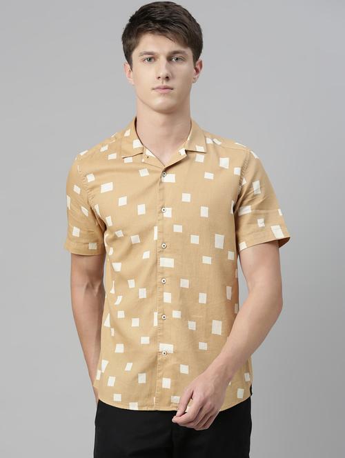 beige printed casual shirt - 17588362 - Very Small Image - 1