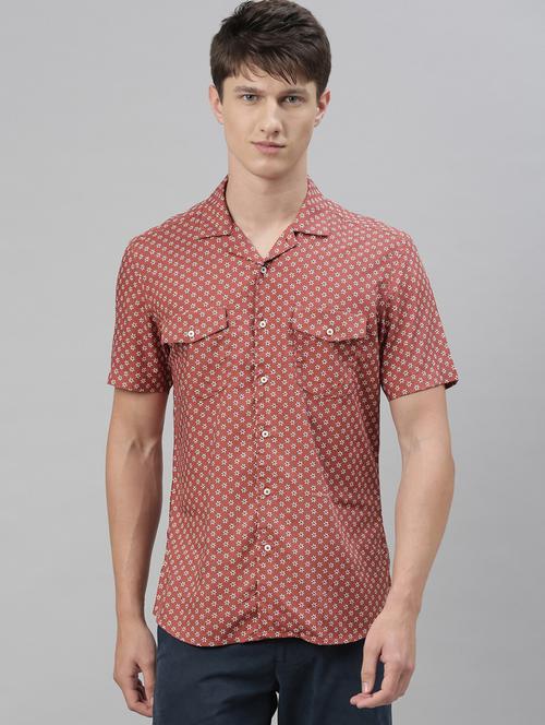 brown printed casual shirt - 17588386 - Very Small Image - 1