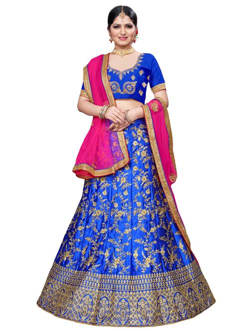 embroidered a-line lehenga - 17590203 - Very Small Image - 1