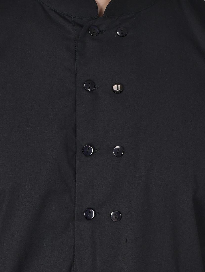 black solid long kurta - 17590254 - Standard Image - 3