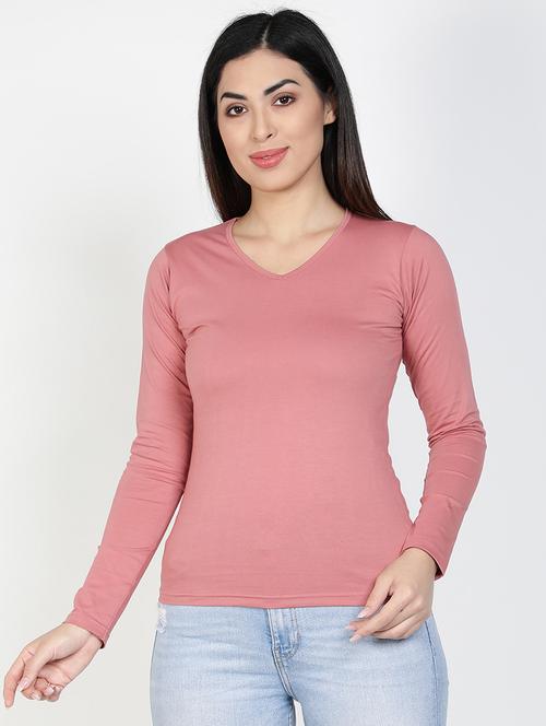 v-neck solid tee  - 17590323 - Very Small Image - 1