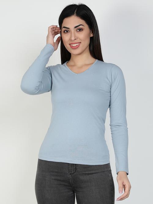 v-neck solid tee  - 17590329 - Very Small Image - 1