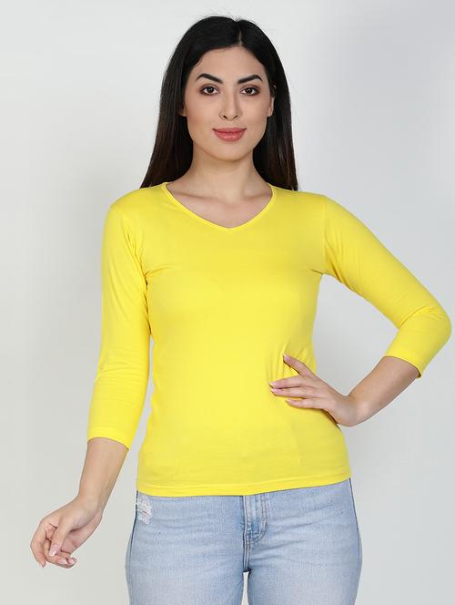 v neck solid tee  - 17590336 - Very Small Image - 1