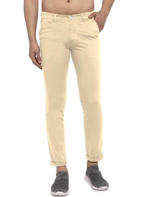 beige solid chinos - 17591068 - Very Small Image - 1