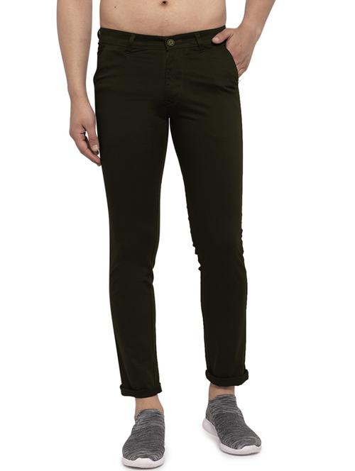 olive green solid chinos - 17591069 - Very Small Image - 1