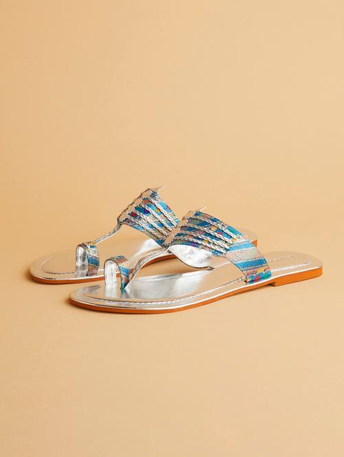 silver slip on sandals - 17591924 - Very Small Image - 1