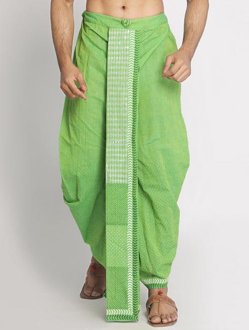 green cotton dhoti - 17592778 - Very Small Image - 1