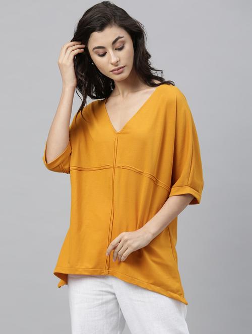 v neck relaxed fit top  - 17594487 - Very Small Image - 1