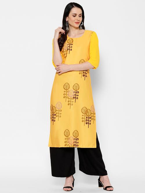 digital print straight kurta - 17595796 - Very Small Image - 1