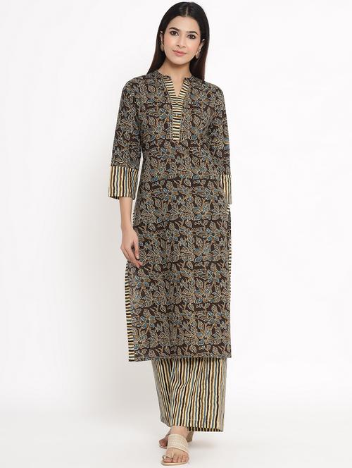 floral kurta palazzo set - 17596025 - Very Small Image - 1