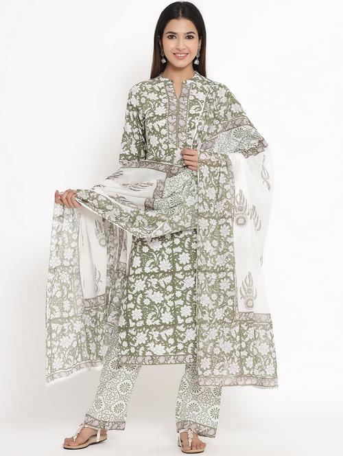printed suit set with dupatta - 17596028 - Very Small Image - 1