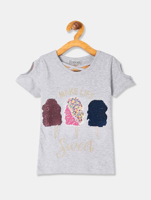 grey cotton regular top - 17597058 - Very Small Image - 1