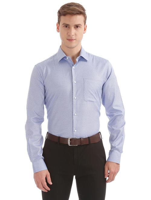 blue self design formal shirt - 17598055 - Very Small Image - 1