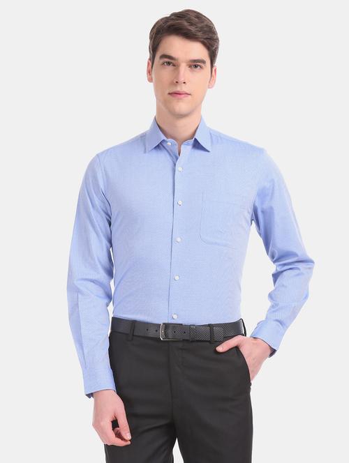 blue self design formal shirt - 17598067 - Very Small Image - 1
