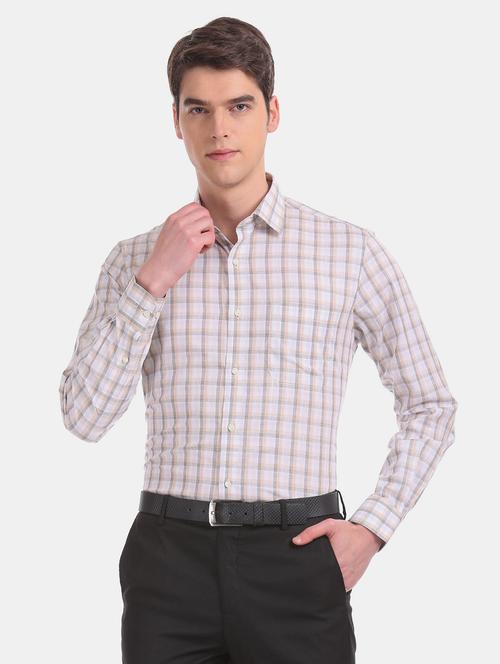 white checkered formal shirt - 17598079 - Very Small Image - 1
