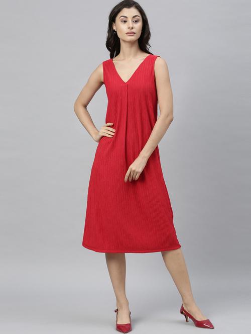 v neck a-line dress - 17598257 - Very Small Image - 1