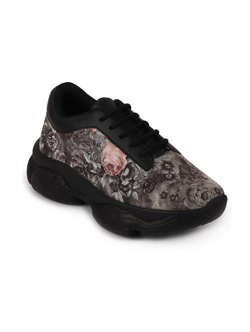 black pu laceup sports shoes - 17599183 - Very Small Image - 1