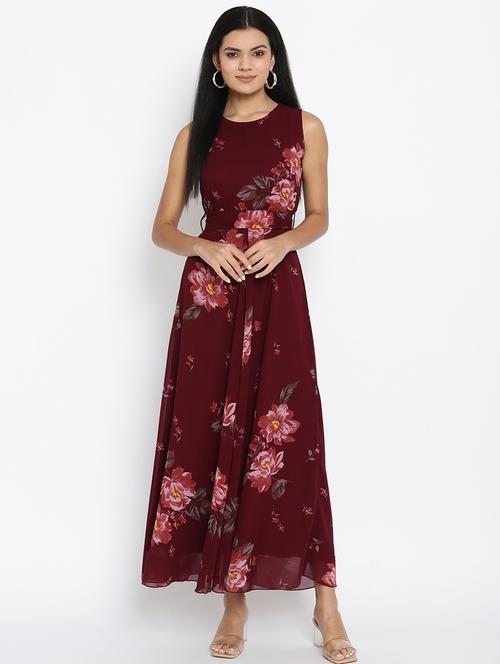 women's fit & flare floral dress - 17599909 - Very Small Image - 1