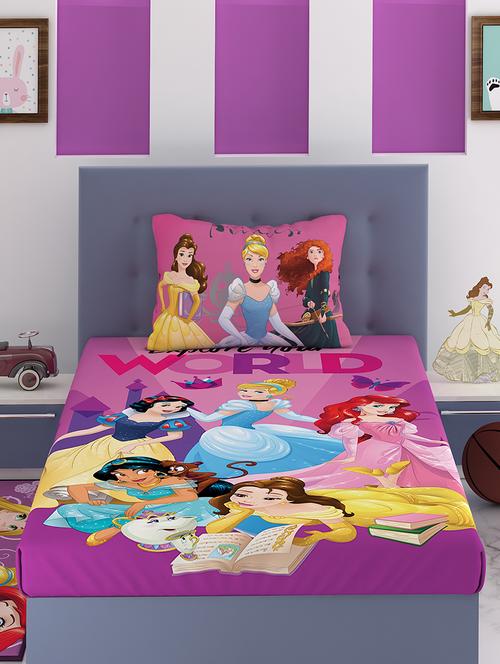 disney athom trendz princess digital single bedsheet (147x 223 cm) - 17600271 - Very Small Image - 1