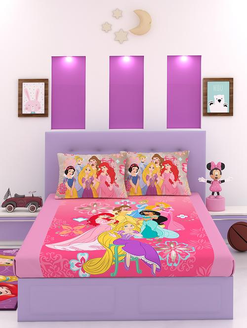 disney athom trendz princess cotton bedsheet double 270 x 270 cm - 17600295 - Very Small Image - 1