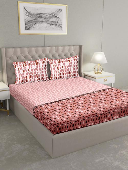 blueberry double bedsheet set super king size 180 tc cotton blue colour - 17600341 - Very Small Image - 1