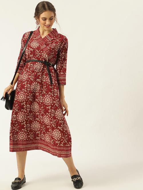 overlap neck a-line dress  - 17601455 - Very Small Image - 1