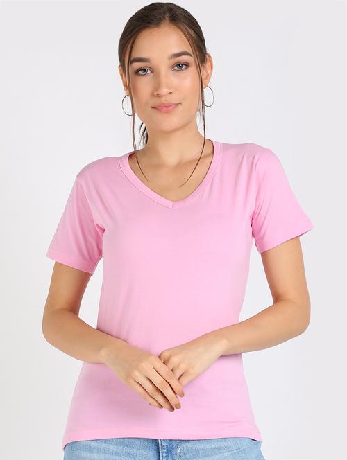 v neck solid tee  - 17601525 - Very Small Image - 1