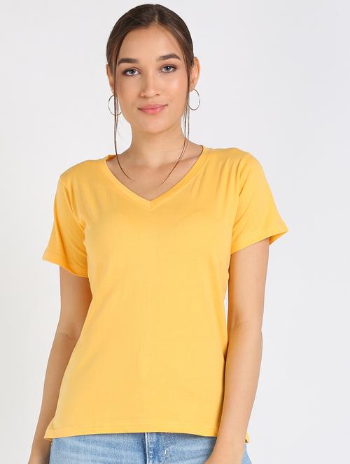 v neck solid tee  - 17601527 - Very Small Image - 1