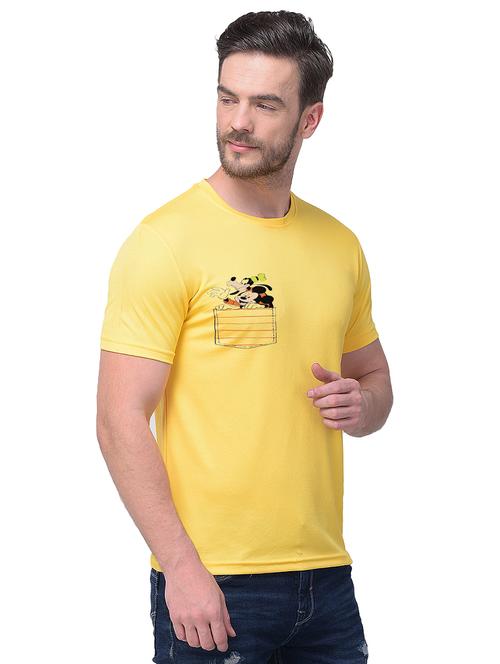 yellow chest print tshirt - 17603211 - Very Small Image - 1