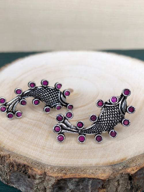 silver metal studs earring - 17603313 - Very Small Image - 1