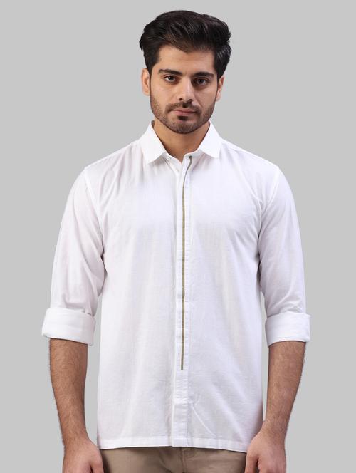 white taped casual shirt - 17604198 - Very Small Image - 1