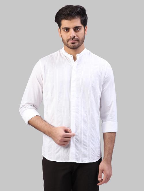 white self design casual shirt - 17604237 - Very Small Image - 1
