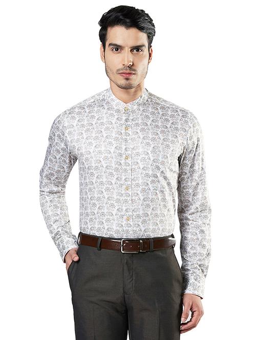 white printed formal shirt - 17604314 - Very Small Image - 1