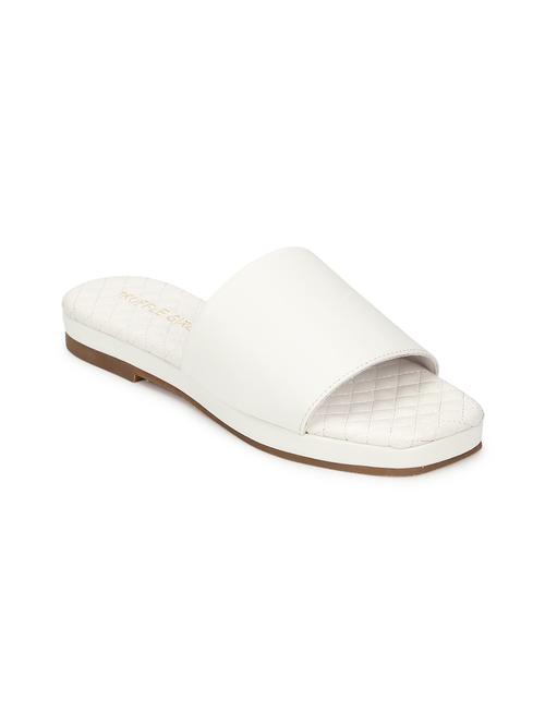 white pu slip on sandals - 17607154 - Very Small Image - 1
