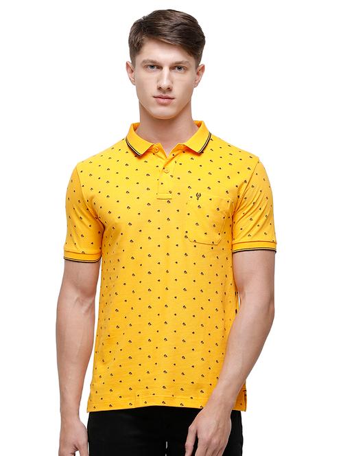 yellow printed polo t-shirt - 17607697 - Very Small Image - 1