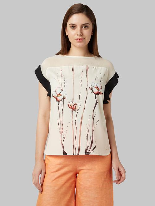 boat neck floral top  - 17608103 - Very Small Image - 1