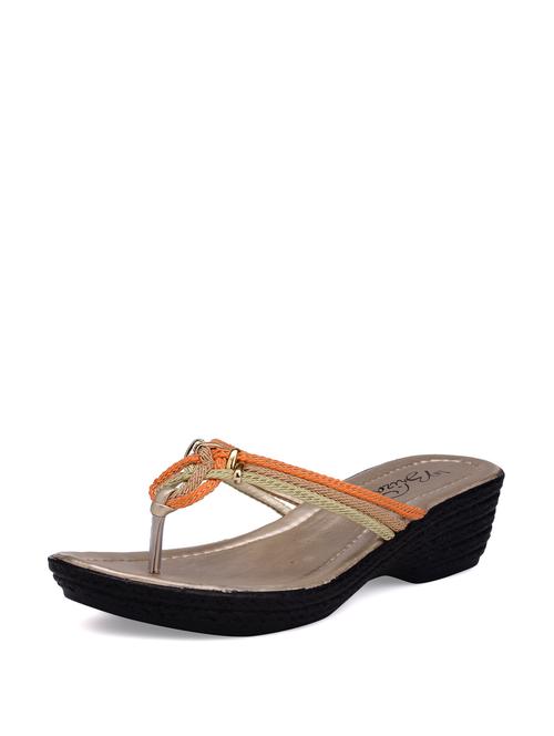 orange multi-strap wedges - 17609 - Very Small Image - 1
