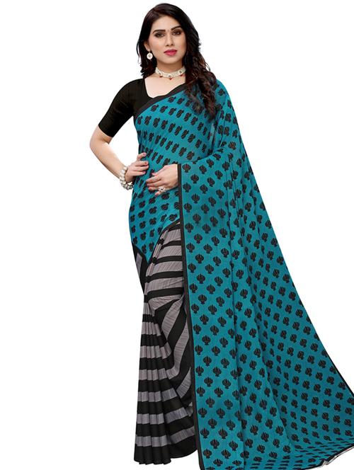 printed half & half saree - 17609481 - Very Small Image - 1