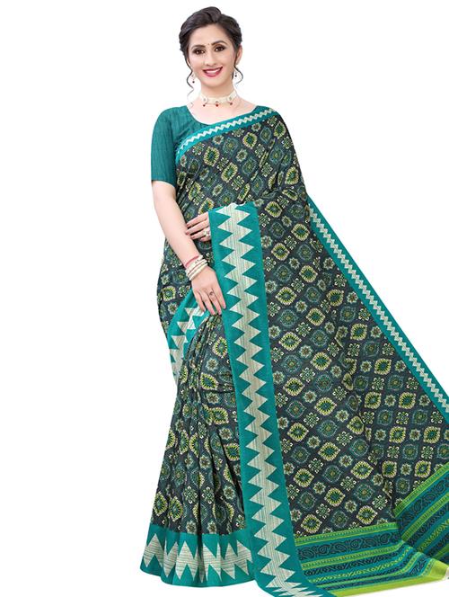 abstract printed saree with blouse - 17609517 - Very Small Image - 1