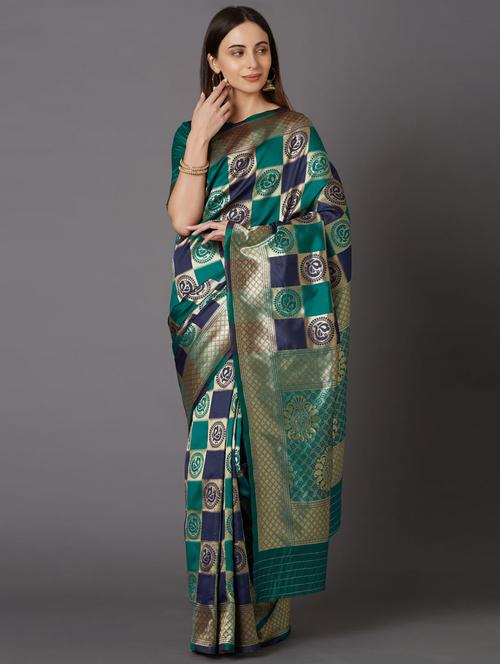 women's self design multi colored saree - 17610360 - Very Small Image - 1