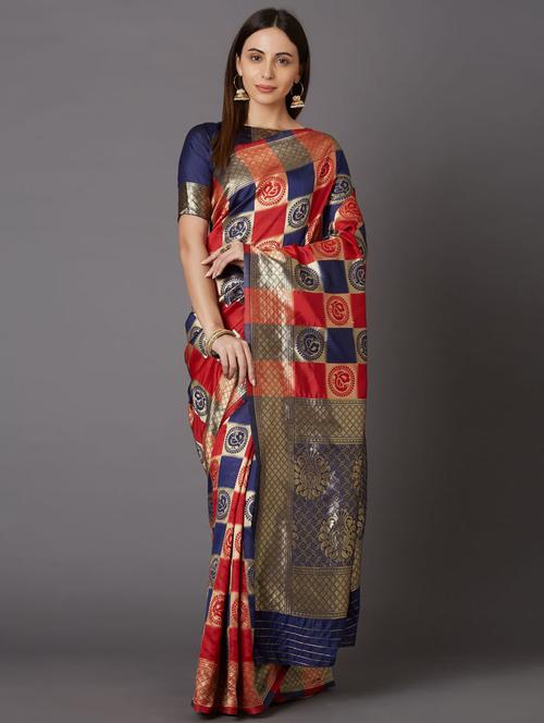 women's banarasi saree with blouse - 17610361 - Very Small Image - 1