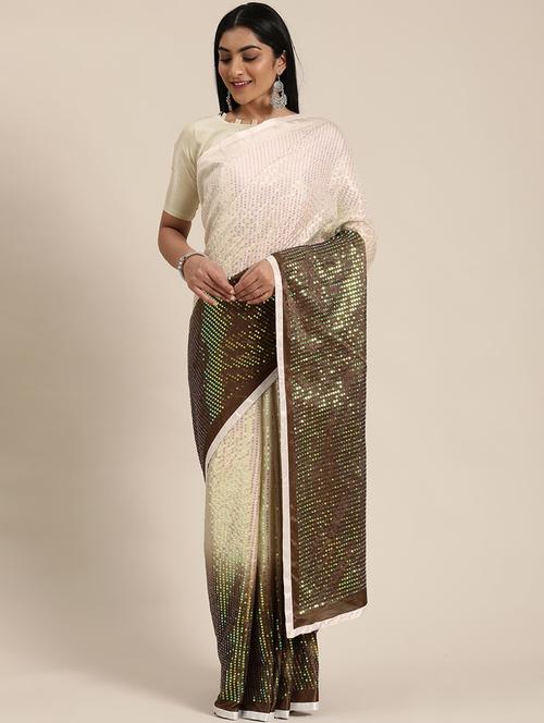 women's embellished saree with blouse - 17610370 - Very Small Image - 1